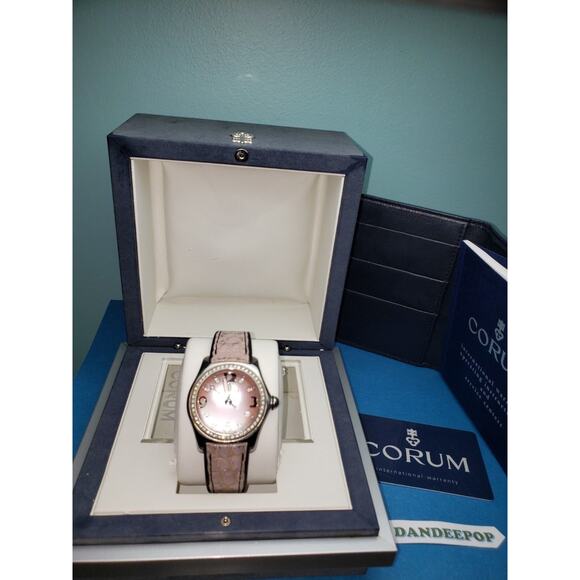 Limited Special Edition Corum Bubble Ladies Diamond MOP Watch 39.151.47 W/ Box - Picture 11 of 12